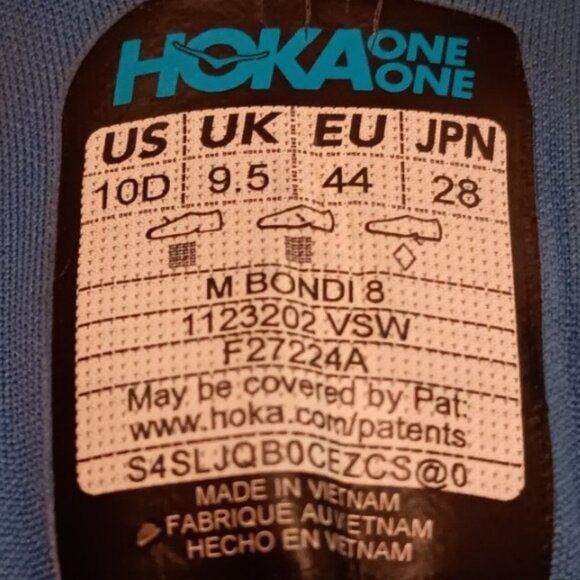 HOKA ONE ONE SIZE 10 BONDI 8 GREAT CONDITION - Picture 2 of 8